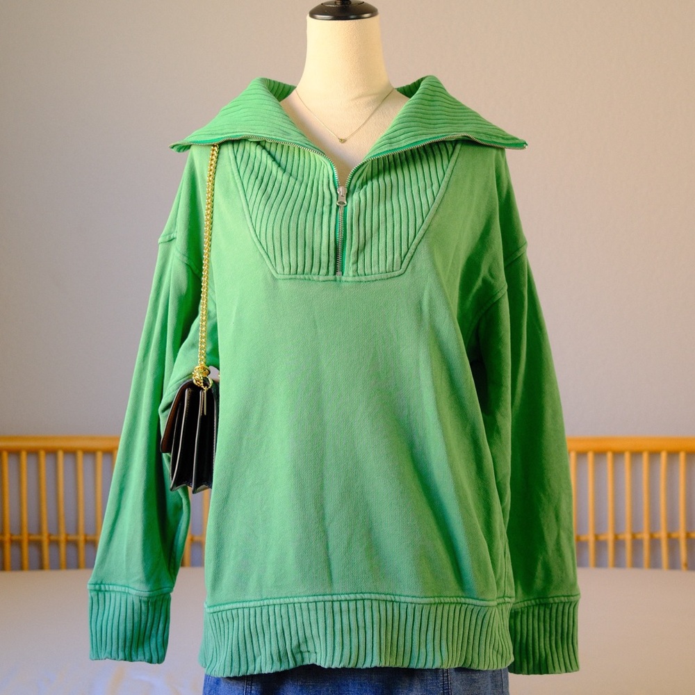 Aerie Green Ribbed Sweater